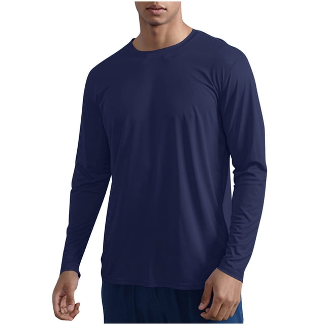 zfhfof Men's Sun Protection Athletic Shirts Long Sleeve Rash Guard Swim T-Shirts Lightweight Quick Dry Fishing Running Workout Shirts