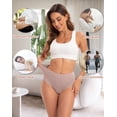 thumbnail image 4 of INNERSY Culottes pour Femmes en Coton, Taille Haute, Culottes Post-Partum, Lot de 5 (L, Assortiment Neutre), 4 of 6