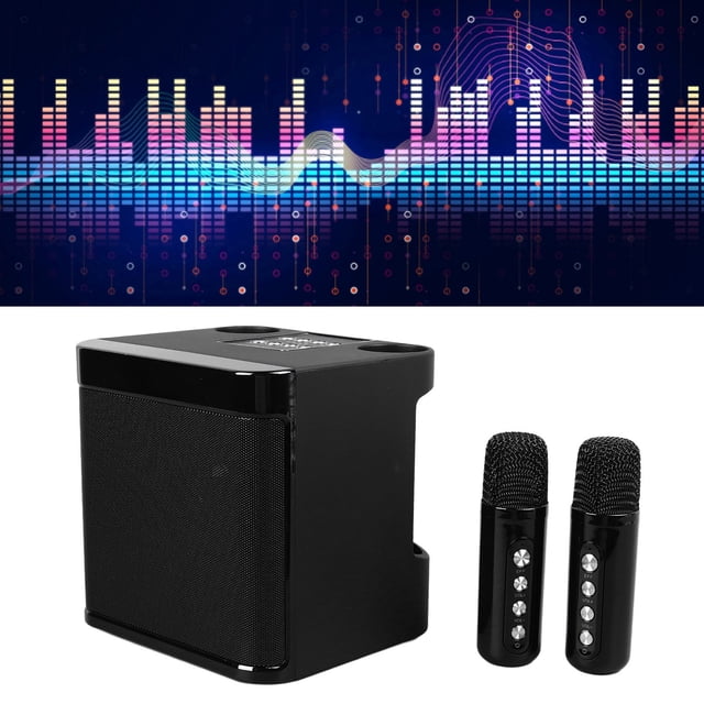 Karaoke Speakers, Easy To Control Speaker Microphone Set Interesting Black for Dormitory for Home
