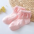 thumbnail image 1 of RXIRUCGD Boy's And Girl's Baby Solid Color Lace Socks( Pink, Size:1 Years ), 1 of 3