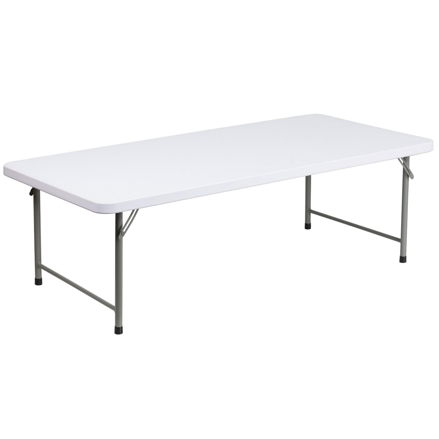 30''W x 60''L x 19''H Kid's Granite White Plastic Folding Table