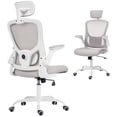 thumbnail image 1 of HOMCOM Chaise de Bureau Ergonomique avec Soutien Lombaire 4D, Appuie-Tête, Gris, 1 of 10
