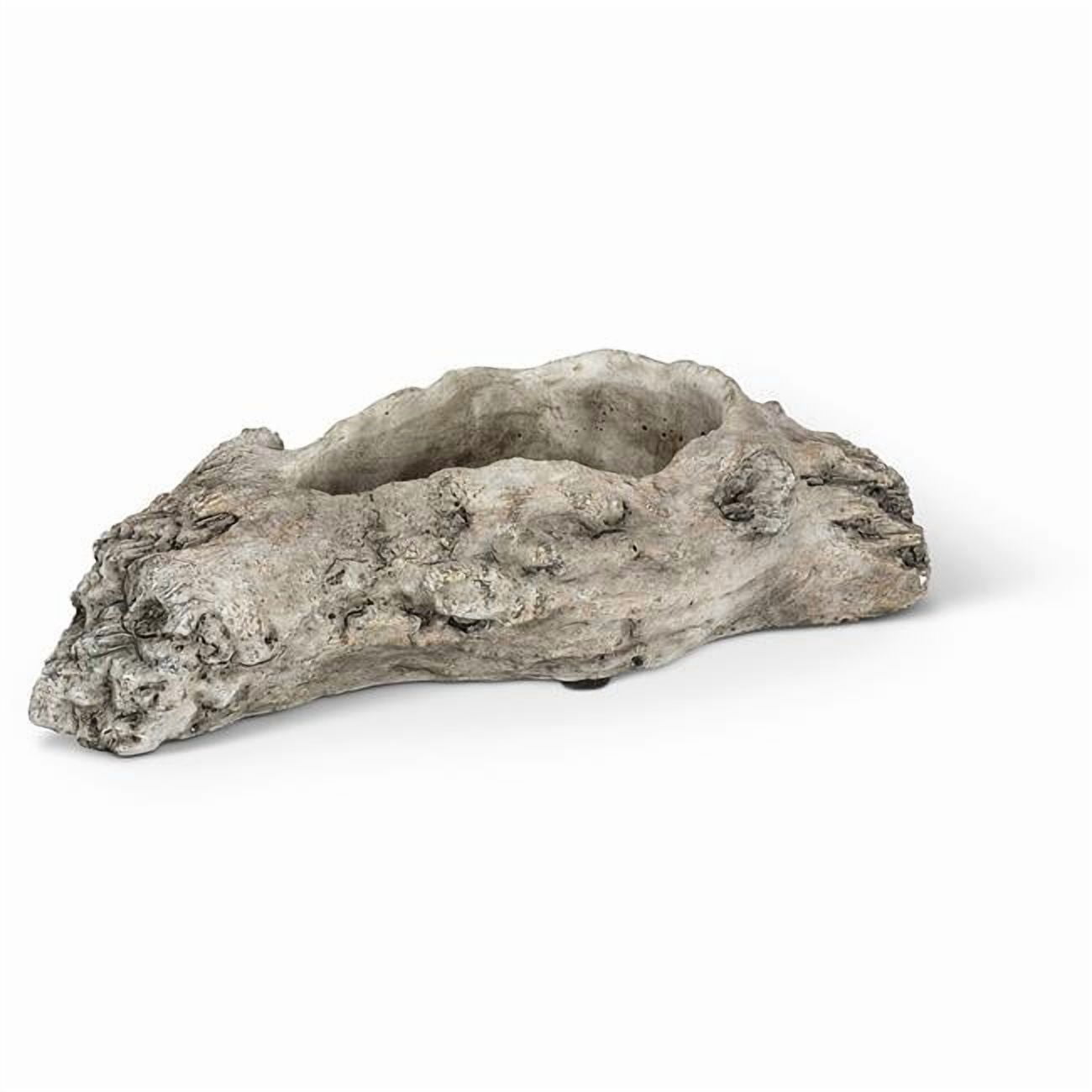 Abbott Petit Bac à Bûches Mince – Pot Aspect Bois Flotté en Ciment de la Collection Jurassic, 11 Po L – Bac Rustique Imperméable pour Succulentes Ou Petites Plantes