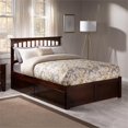 thumbnail image 2 of Mission Full Wood Platform Bed with Footboard and Storage Drawers in Walnut, 2 of 11