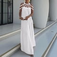 thumbnail image 4 of XDZJLR Robe Femme à Bretelles Spaghetti Dos Nu Maxi Moulante Cocktail Fête Longue Robe de Vacances, 4 of 6