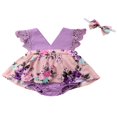 thumbnail image 1 of Vêtements Assortis pour Filles Bébé Barboteuse Sans Manches Robe Florale Tenues, 1 of 5