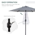 thumbnail image 4 of Outsunny Parasol de Patio, Parasol Extérieur avec 6 Baleines, Rayures Bleues, 4 of 10