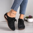 thumbnail image 2 of Sabots à Talon Compensé pour Femmes, Mules à Enfiler, Chaussures Confortables à Lacets, Bout Fermé, Sandales d'Été Sans Talon, 2 of 7