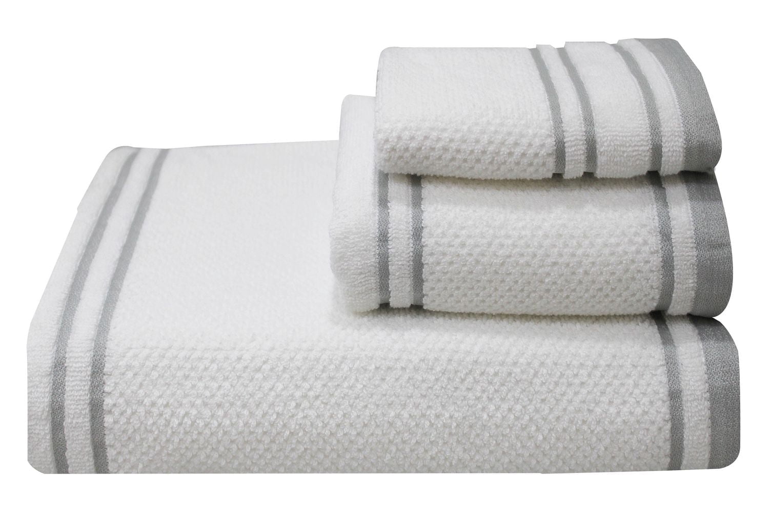 Hometrends Fashion Bath Towel, 30" x 54", Yarn Dyed, 350 GSM, White, 1 Piece