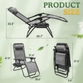 thumbnail image 4 of Homall Chaise Zéro Gravité Pliable pour Patio avec Porte-Gobelet, Fauteuil Inclinable d'Extérieur Réglable en Tissu Textilène, Chaise Longue Portable, Lot de 2, Double Gris, 4 of 12