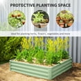 thumbnail image 4 of Outsunny 4' x 4' x 1' Raised Garden Bed Galvanized Planter Box Light Green, 4 of 10