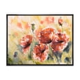 thumbnail image 1 of Designart Red Poppy On A Field FLOAT FRAME WALL ART, 1 of 4