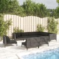 thumbnail image 1 of vidaXL 9 Piece Patio Lounge Set with Cushions Poly Rattan Dark Gray, 1 of 6