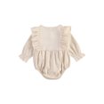 thumbnail image 3 of Kmbangi Baby Romper, Solid Color Round Neck Long Sleeve Bodysuit Jumpsuit, 3 of 7