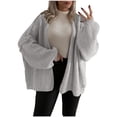 thumbnail image 3 of Sentmoon Women's Sweaters Oversized Long Sleeve Cardigan Sweater Solid Color Breathable Loose Knitted Fall Outfits Winter Trendy for Weekend Brunch Outfit Gray M, 3 of 7