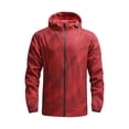 thumbnail image 2 of relayinert Wide Application Sports Jacket All Outdoor Activities Windproof Motorcycle Coat Jacket With Hood Red 3XL, 2 of 6