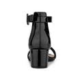 thumbnail image 2 of BLISSFUL STEP Chaussures pour femmes Sandales à talon bloc à bout ouvert avec bride de cheville Noir verni 6, 2 of 8
