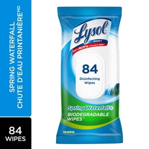 Lysol® Disinfecting Wipes, Flat Pack, Spring Waterfall, 84 Count