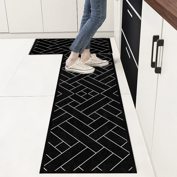 Apmemiss Clearance Anti Fatigue Kitchen Mat for Floor, Farmhouse Kitchen Rugs Sets of 2, Non-Slip Kitchen Floor Mat,Cushioned Standing Mat for Sink, Laundry, Office,Home, Desk, 19.6"x62.9"+19.6"x31.4"