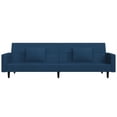 thumbnail image 2 of vidaXL 2-Seater Sofa Bed with Two Pillows Blue Velvet, 2 of 5