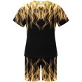 thumbnail image 4 of Men Print Short Sleeves Casual Beach Short Sleeve Round-Neck Blouses & Sets, 4 of 5