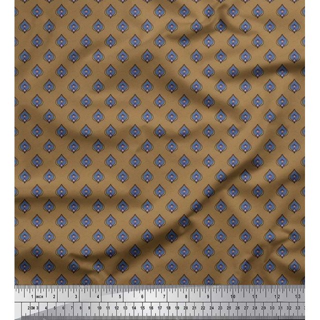 Soimoi Rayon Fabric Geometric Scale Design,Floral & Ogee Damask Fabric Prints By Yard 56 Inch Wide