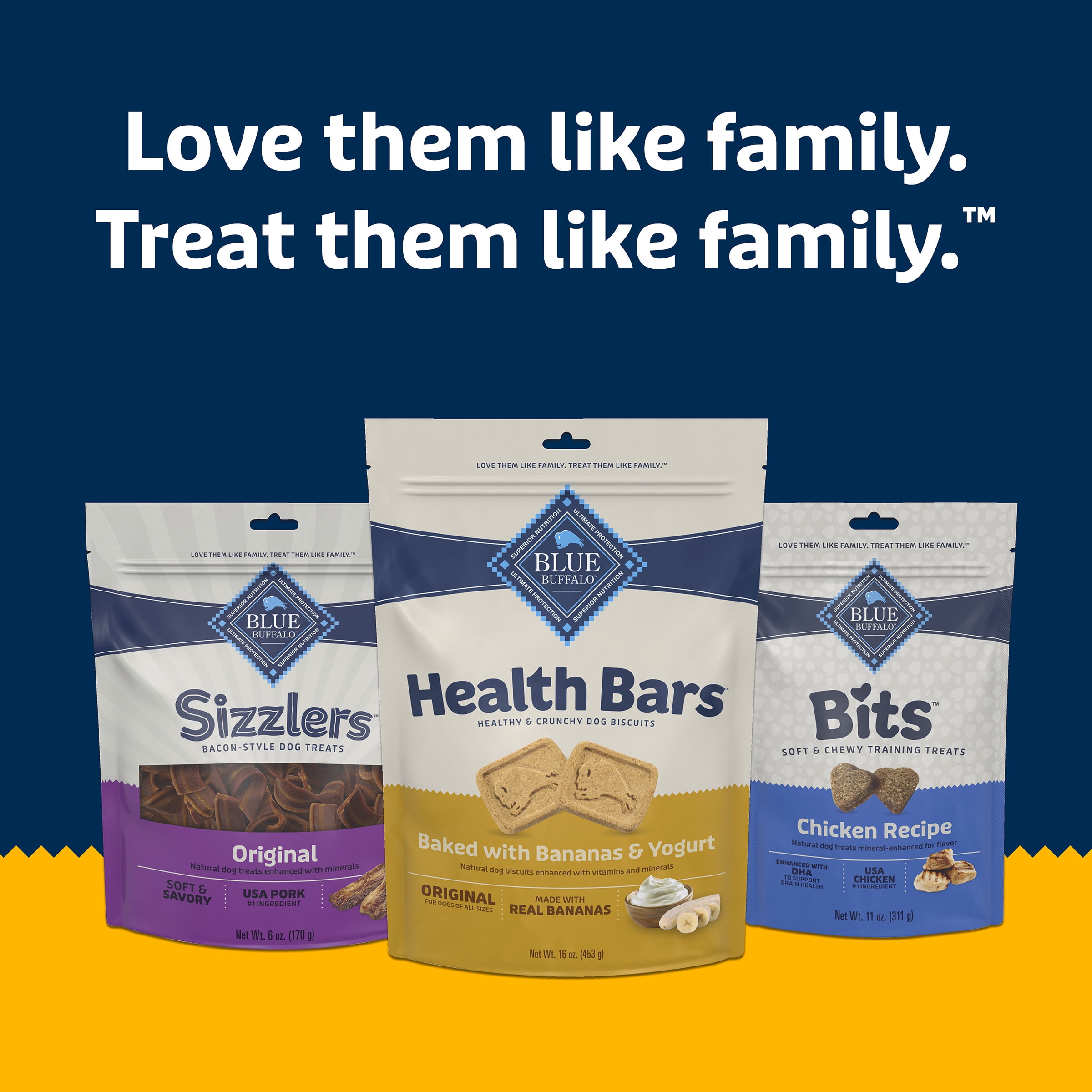 Blue Buffalo Health Bars Biscuits Croquants pour Chiens, Biscuits pour Chiens Bananes et Yogourt.