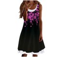 thumbnail image 2 of EGNMCR Robes d'Été Femmes Tendance Mode Femme Décontractée Sans Manches Imprimé Col Rond Faux Deux Pièces Gilet Robe Débardeur, 2 of 8