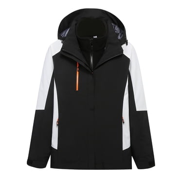 Manteau de Ski pour Femme 3 en 1 Imperméable Manteau d'Hiver Capuchon Amovible Manteau de Neige Coupe-Vent à Capuche avec Isolation Intérieure Chaude Épaissie Ensemble d'Alpinisme Imperméable pour Femmes Grande Taille Liquidation