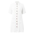 thumbnail image 4 of 2025 Robes Maxi d'Été à Rayures pour Femmes Robes d'Été pour Adolescentes Robe à Manches Courtes Col en V Portefeuille Robe d'Été Décontractée Ample Longue Robes Portefeuille d'Été Robes Fendues de Plage, 4 of 6