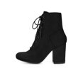 thumbnail image 4 of Unique Bargains Bottines à Lacets à Talon Haut Épais à Bout Rond pour Femmes, 4 of 7