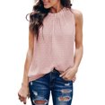 thumbnail image 2 of Birdeem Été Femmes Couleur Unie Pois Col Rond Sans Manches T-Shirt Hauts T-Shirt, 2 of 9