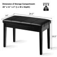 thumbnail image 2 of Gymax Banc Clavier de Piano en Cuir PU Coussin Rembourré Double Siège Rangement, 2 of 6