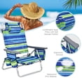 thumbnail image 2 of Costway 4-Pack Folding Backpack Beach Chair 5-Position Outdoor Reclining Chairs with Pillow Blue, 2 of 10