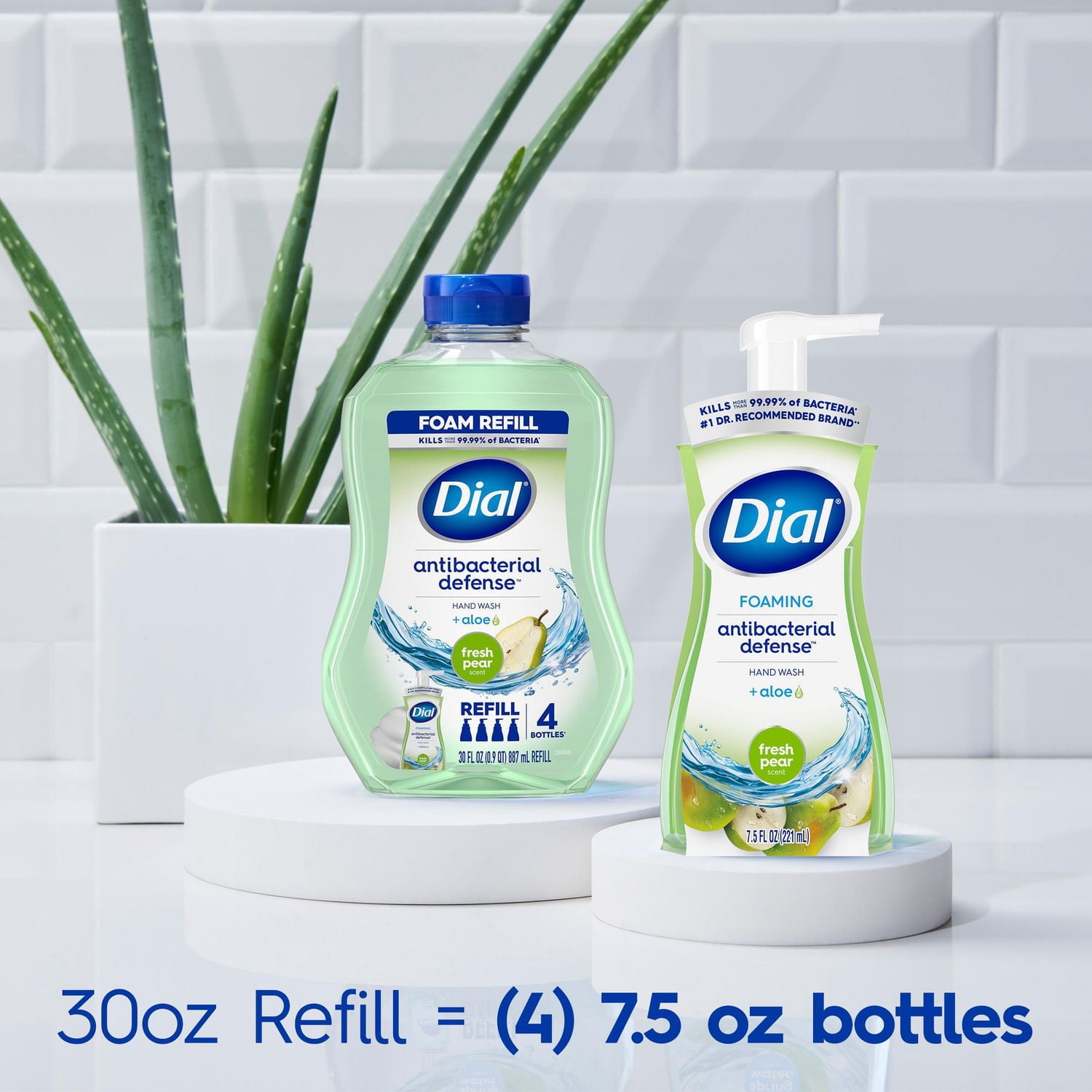 Dial Antibacterial Foaming Hand Wash, Fresh Pear Scent, 221ml, Dermatologist Tested, pH Balanced, Free from Silicones, Parabens, Phthalates, SLES/SLS