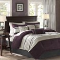 thumbnail image 1 of Madison Park Palmer Ensemble de Douillette 7 Pcs Violet Grand Lit, 1 of 2