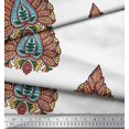 thumbnail image 3 of Soimoi Poly Georgette Fabric Leaves & Floral Block Print Fabric by The Yard 42 Inch Wide, 3 of 3