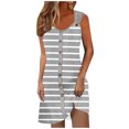 thumbnail image 2 of Ovzne Robes pour Femmes Robe Femme Printemps et Été Vacances Bouton Col en V à Bretelles Robe Haut Robe de Vacances Liquidation, 2 of 5