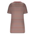 thumbnail image 3 of FAIWAD Tuniques à Manches 3/4 pour Femmes, Hauts Boutonnés à Encolure Dégagée, Chemises Côtelées, T-Shirts Graphiques à Rayures Décontractés d'Été, 3 of 4