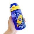 thumbnail image 2 of 480ML Water Bottle for School Kids Girls Boys  Portable Cartoon Patterns Print Water Bottle with Straw for Toddler Kids, 2 of 5