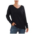 thumbnail image 1 of Sweaters for Women Fall/Winter Cardigan Sweaters Knitted Coat Pullover 女士长袖上衣纯色V领毛衣 V领毛衣, 1 of 5