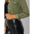 thumbnail image 4 of INSPIRE CHIC Veste en Denim Courte à Manches Longues Boutonnée pour Femme, 4 of 6