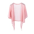 thumbnail image 1 of Timegard Boléros pour Robes Été Légers Manches 1/2 Haut Court à Nouer devant Tenue de Plage Cardigan Fluide, 1 of 5