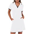 thumbnail image 1 of Dvprdro Robe d'Été pour Femmes Mode Classique Manches Courtes Mini Robe Décontractée Ample avec Poches Chemise de Tennis Golf, 1 of 5