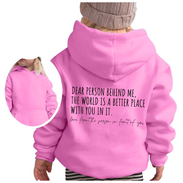 PMVFHDE Liquidation Automne Sweat à Col Rond Sweat à Capuche pour Filles Manches Longues Sweat Graphique Mignon pour Enfants Rose,140