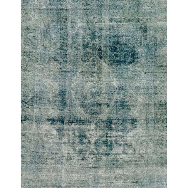 Ahgly Company Tapis d'Intérieur Rectangulaire Abstrait Vert Mer Foncé Tapis de Zone Abstrait, 7 Pieds x 10 Pieds
