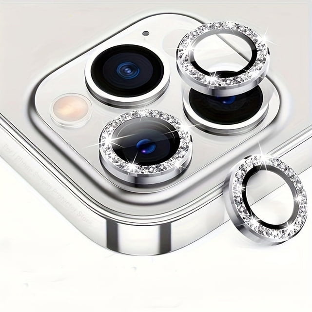 CNKOO Sparkling Rhinestone Camera Lens Film for iPhone 15/14/13/12/11 Pro Max/Plus ZZZ