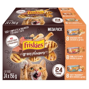 Friskies Gravy Pleasures Lot de variétés, aliments pour chats mouillés 24 X 156g