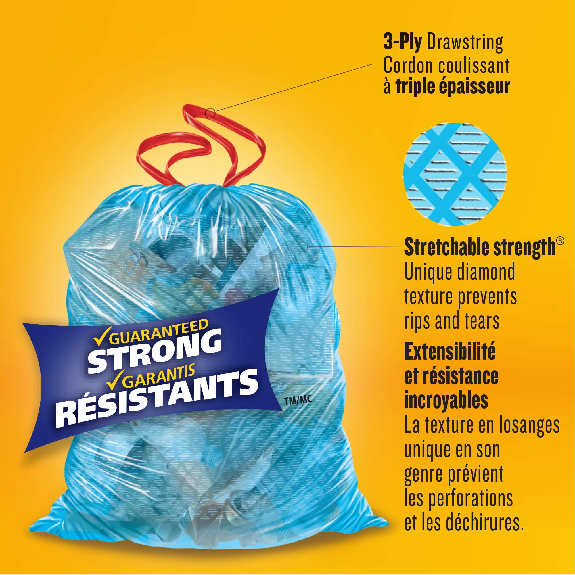 Glad Blue Recycling Bags - Large 90 Litres