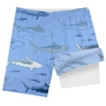 thumbnail image 4 of Sunnyoo Little Boys Shark Print Quick Drying Swim Trunks with Compression Liner, 4 of 4